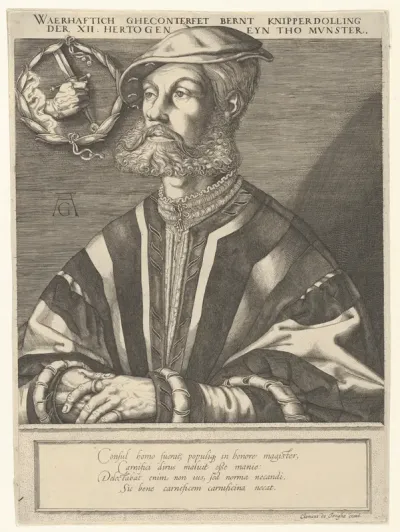Portrait of Bernt Knipperdolling, a leader of the Münster Anabaptists