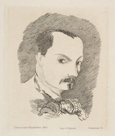 Portrait of Charles Baudelaire, after his own design of 1848