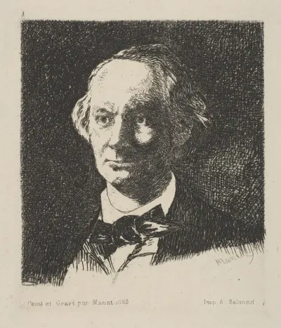 Portrait of Charles Baudelaire, Full Face, after a photograph by Nadar