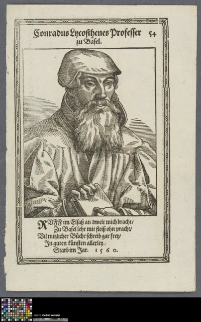 Portrait of Conrad Lycosthenes, humanist and encyclopedist