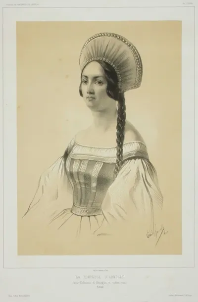 Portrait of Countess Armfelt, Voyages en Scandinavie, en Laponie, au Spitzberg et aux Feröe pendant les années 1838, 1839 et 1840