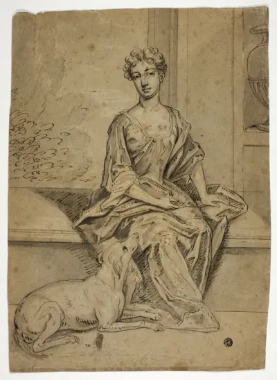 Portrait of Court Lady with Mastiff