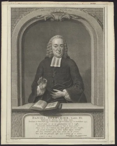 Portrait of Daniel Serrurier, minister in Heemstede, Barnevelt, Leiden, Amsterdam