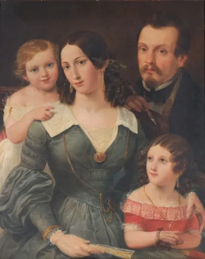 Portrait of Giuseppe Cinatti and his family