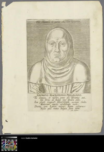 Portrait of humanist, philologist and poet Georgius Macropedius