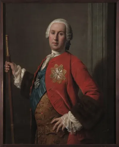 Portrait of Jerzy August Mniszech (1715–1778), his own coat of arms