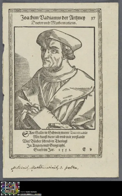 Portrait of Joachim Badianus, physician and mathematician
