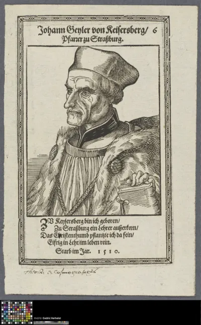 Portrait of Johann Geiler von Kaysersberg, Swiss priest