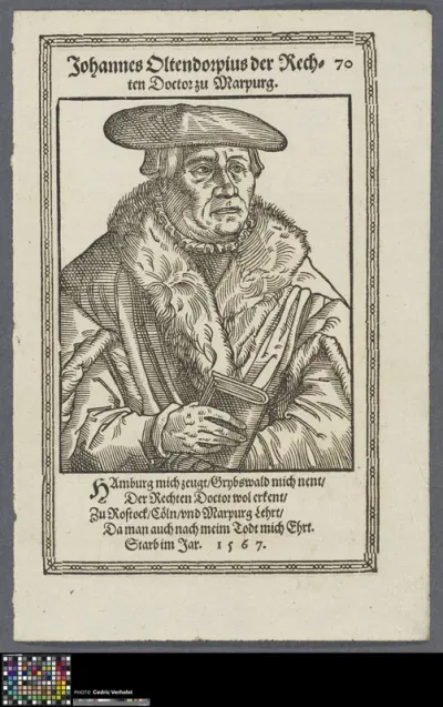 Portrait of Johann Oldendorp, humanist scholar