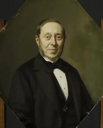 Portrait of Johannes Cornelis van Pappelendam (1810-1884). Artist and Art Dealer. Superintendent of the Van der Hoop Museum