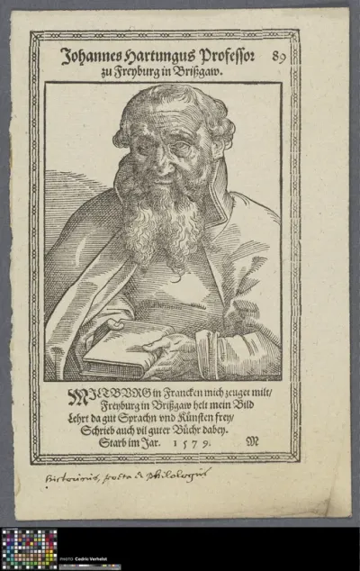 Portrait of Johannes Hartung, humanist scholar