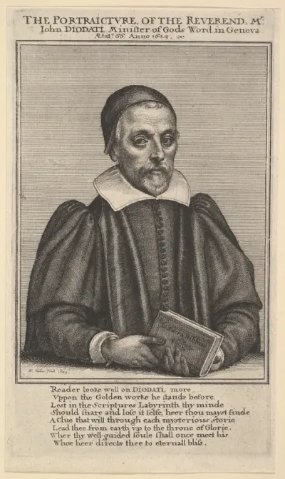 Portrait of John Diodati, from "Pious Annotations upon the Holy Bible"