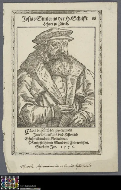 Portrait of Josias Simmler, humanist scholar