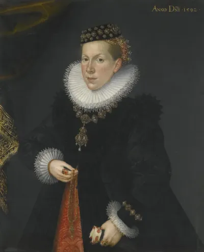 Portrait of Korona Welser (d. 1650), wife of Karl von Langemantel of Augsburg, dated 1592.