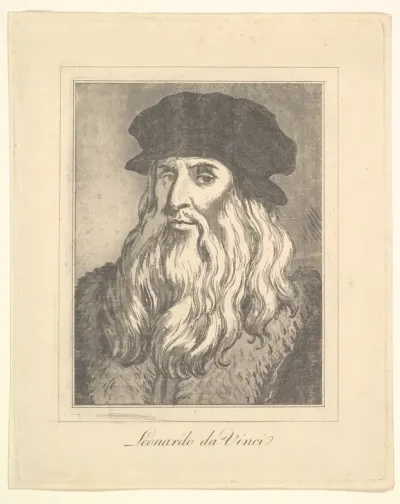 Portrait of Leonardo da Vinci, from "Characaturas by Leonardo da Vinci, from Drawings by Wincelslaus Hollar, out of the Portland Museum"