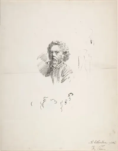 Portrait of Marcellin Desboutin (recto); Sketch of Head (verso)