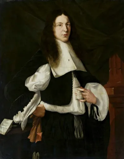 Portrait of Michael Lolien with a fly on his collar.