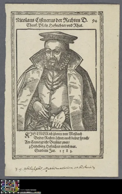 Portrait of Nicholas Cistnerus, humanist scholar