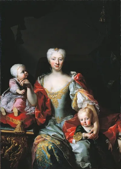 Portrait of Polyxena Christina of Hesse-Rotenburg with her children