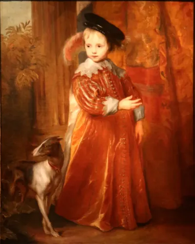 Portrait of Prince Willem II of Orange as a Young Boy, with a Dog
