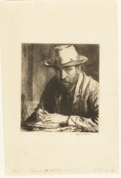 Portrait of the artist in a hat