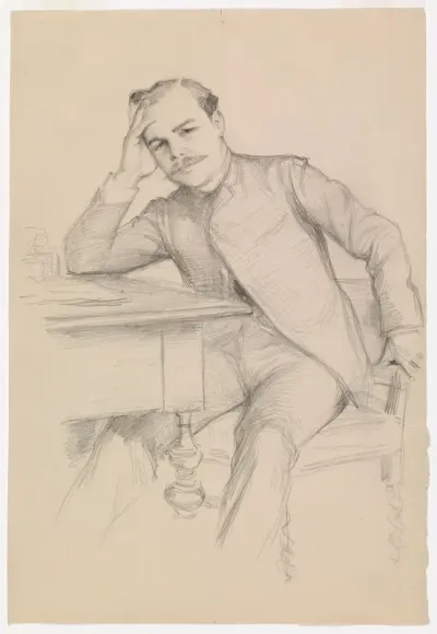 Portrait of the Author René Vallery-Radot, sketch