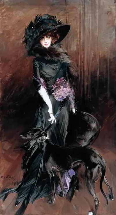 Portrait of the Marchesa Luisa Casati, with a Greyhound