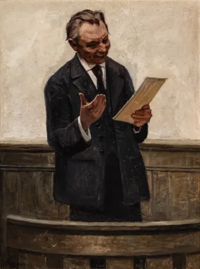 Portrait of the writer Chr. Engelstoft.
