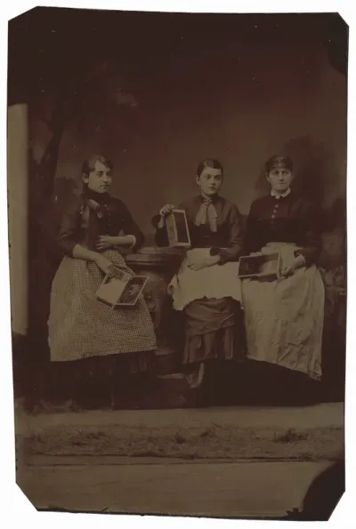 Portrait of Three Women Cigar Box Makers