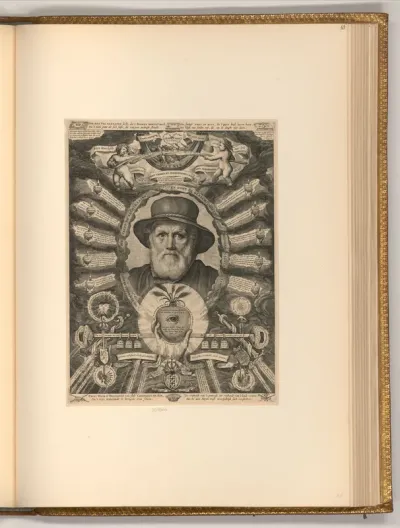 Porträt Dirck Volckertsz. Coornert (Emblem)