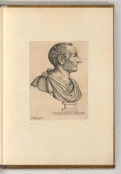 Porträtbüste Titvs Livivs patavinvs Cvivs Invicto Calamo / Invicta Romanorvm Facta Scripta Svnt