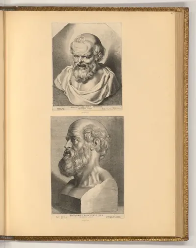 Porträts Democritus, Hippokrates