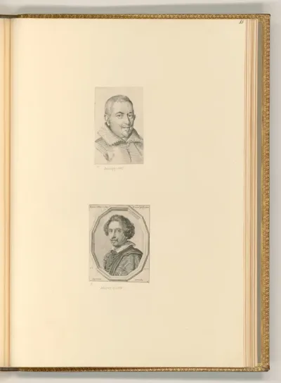 Porträts der beiden Maler Lodovico Bertucci (oben) und Ottavio Leoni als Ritter des päpstlichen Christus-Ordens (unten)