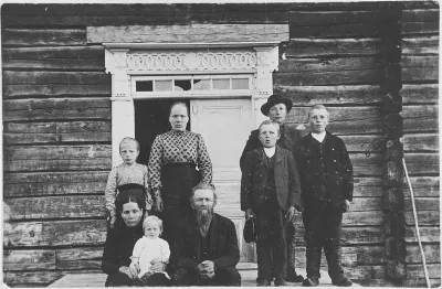 porträtt, portal, familj