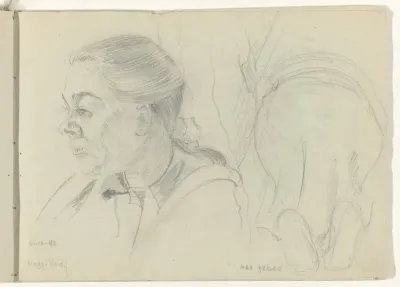 Portret en biddende vrouw