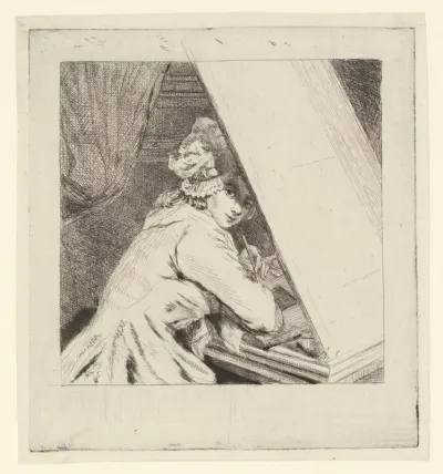 Portret Marie-Lambertine Coclers, bij bladvituur