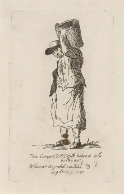 Portret met nieuwjaarswens van Jan Campert
