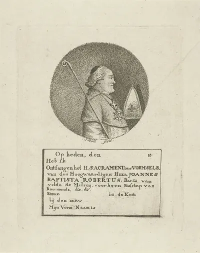 Portret naar rechts van J.B.R. Vanvelde de Melroy