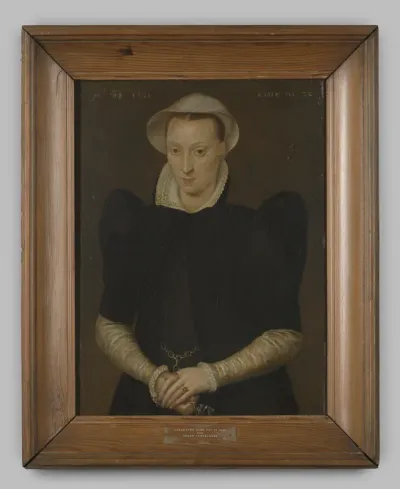 Portret "Onbekende vrouw" op hout uit de omgeving A. Moro, 1561