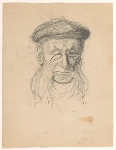 Portret opa, met baret