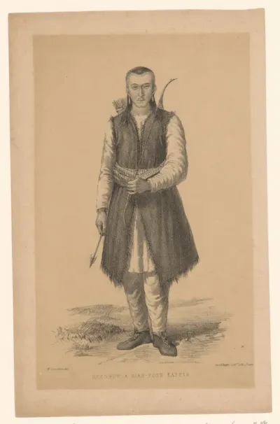 Portret van A Siah-Posh Kaffir Deenbur