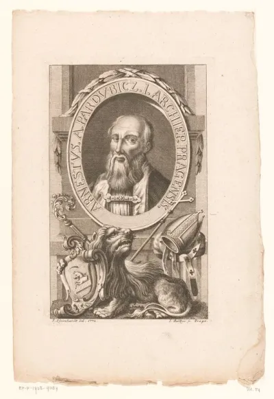Portret van aartsbisschop Ernst von Pardubitz