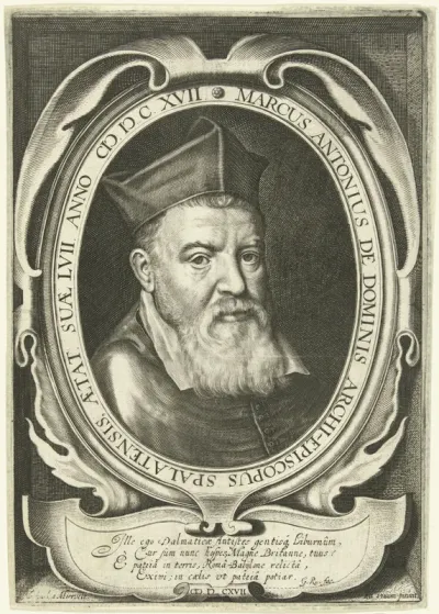 Portret van aartsbisschop Marcus Antonius de Dominis op 57-jarige leeftijd