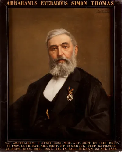 Portret van Abraham Everard Simon Thomas, hoogleraar Verloskunde en Vrouwenziekten te Leiden