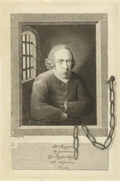 Portret van Abraham Magarus bijgenaamd Cato Kamerling op 72-jarige leeftijd