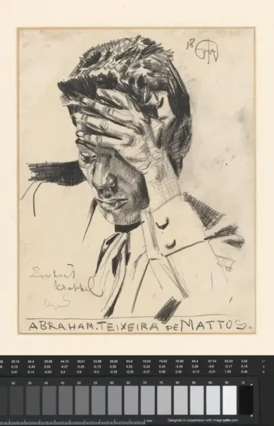 Portret van Abraham Teixeira de Mattos, de broer van de kunstenaar