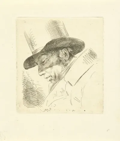 Portret van Abraham Uytenbogaart met hoge hoed