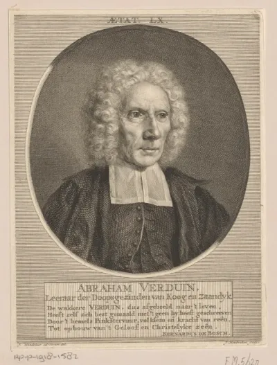 Portret van Abraham Verduin op 60-jarige leeftijd