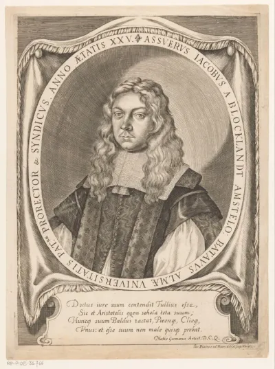 Portret van academicus Assuerusz. Jacob van Blocklandt