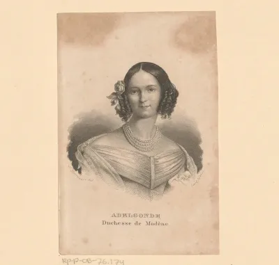 Portret van Adelgunde Auguste Charlotte, hertogin van Modena en Reggio